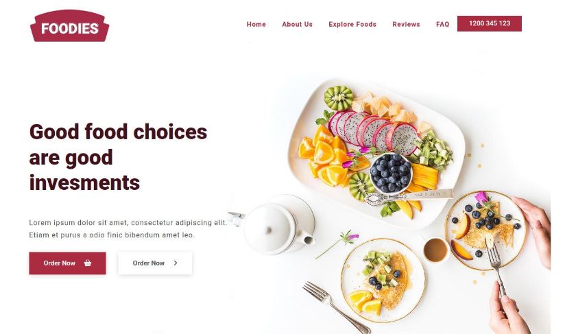 Restaurant Website Image